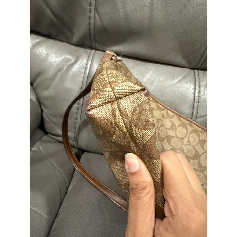 Coach F58297 Signature Canvas File Crossbody Bag Khaki‎ Saddle Brown Messenger